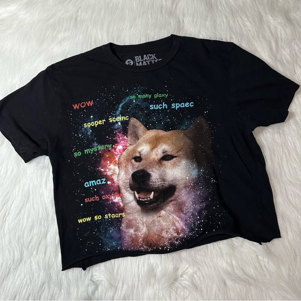 Black Matter Space Doge Graphic Meme Tee